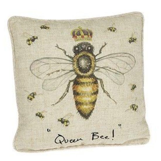 Linen Mix Cushion - Queen Bee!