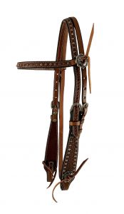SM Basket Weave Headstall with Silver Dots