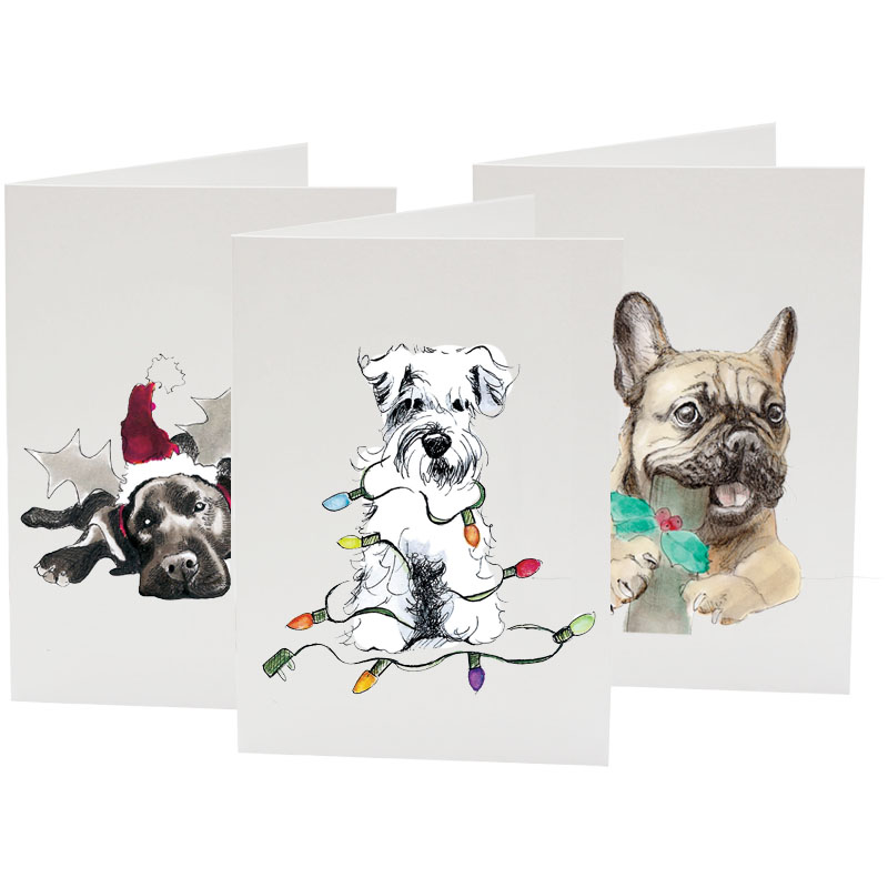 Christmas Card 6 Pack - Holiday Dogs