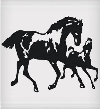 Vinyl Decal - Galloping Mare & Foal 6